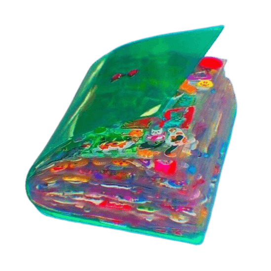 Shiny green sticker book